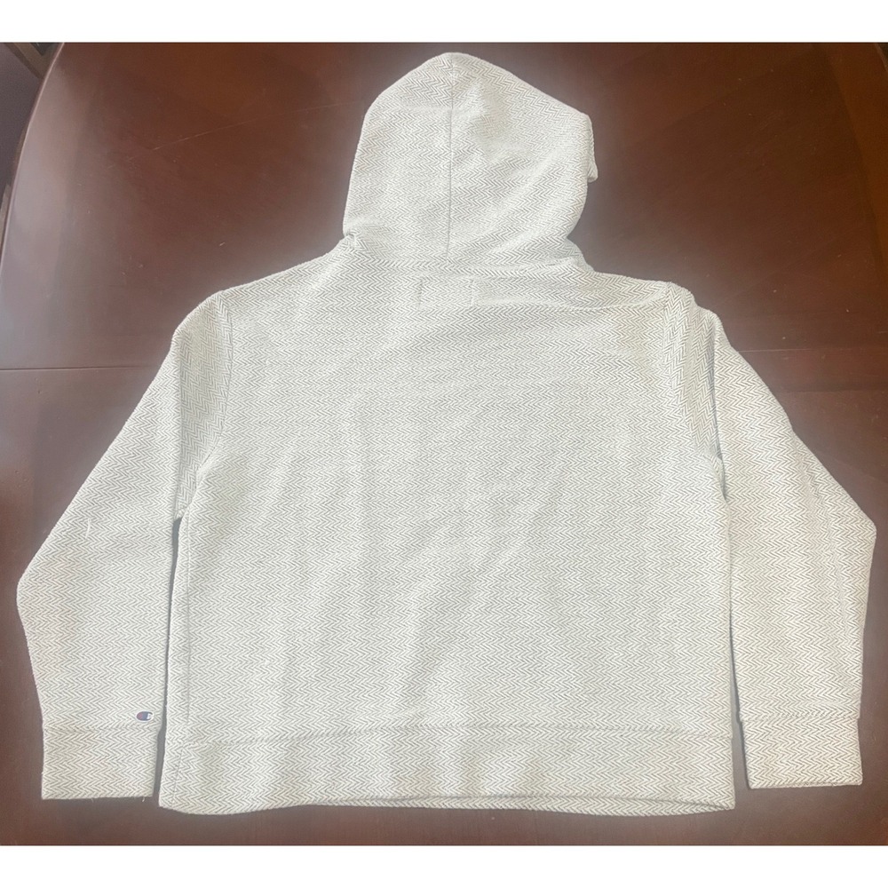 Champion Mens Large Natural Chevron Herringbone Pullover Hoodie Sweatshirt L GUC - Picture 2 of 7